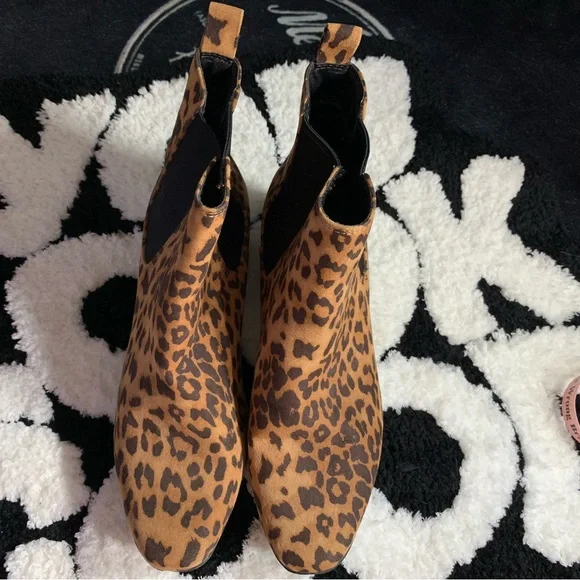 A New Day- Leopard-Print Chelsea Ankle Boots in Brown/Black - Picture 2 of 7